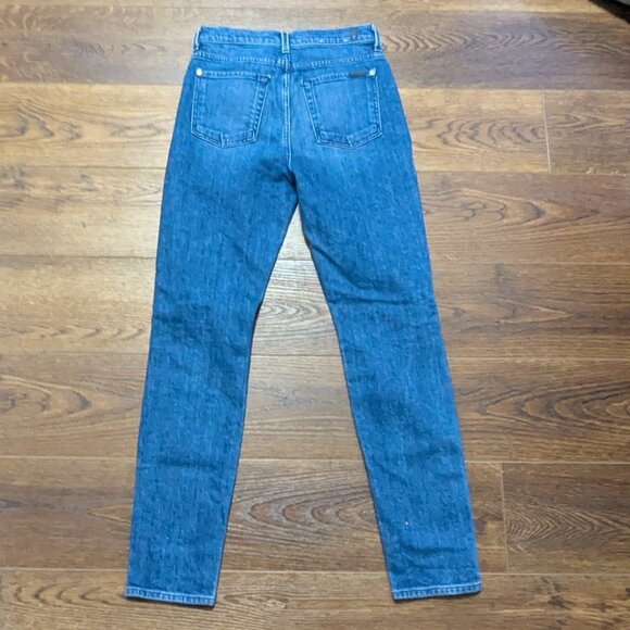 7 for all mankind High Waisted Bleach Stripe Jeans Size 27 - Picture 5 of 9